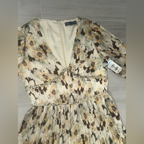 NEW POLO RALPH LAUREN Micro Pleated Floral Satin Midi Dress Size 10 - Picture 5 of 12